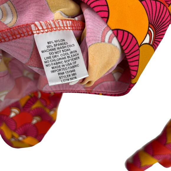 Jude Connally Orange Pink Printed Long Sleeve Jude Cloth Top Small - Picture 3 of 4